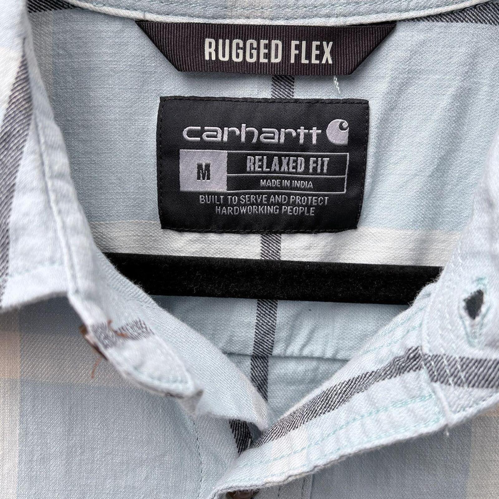 Carhartt Men's Blue and Grey Shirt