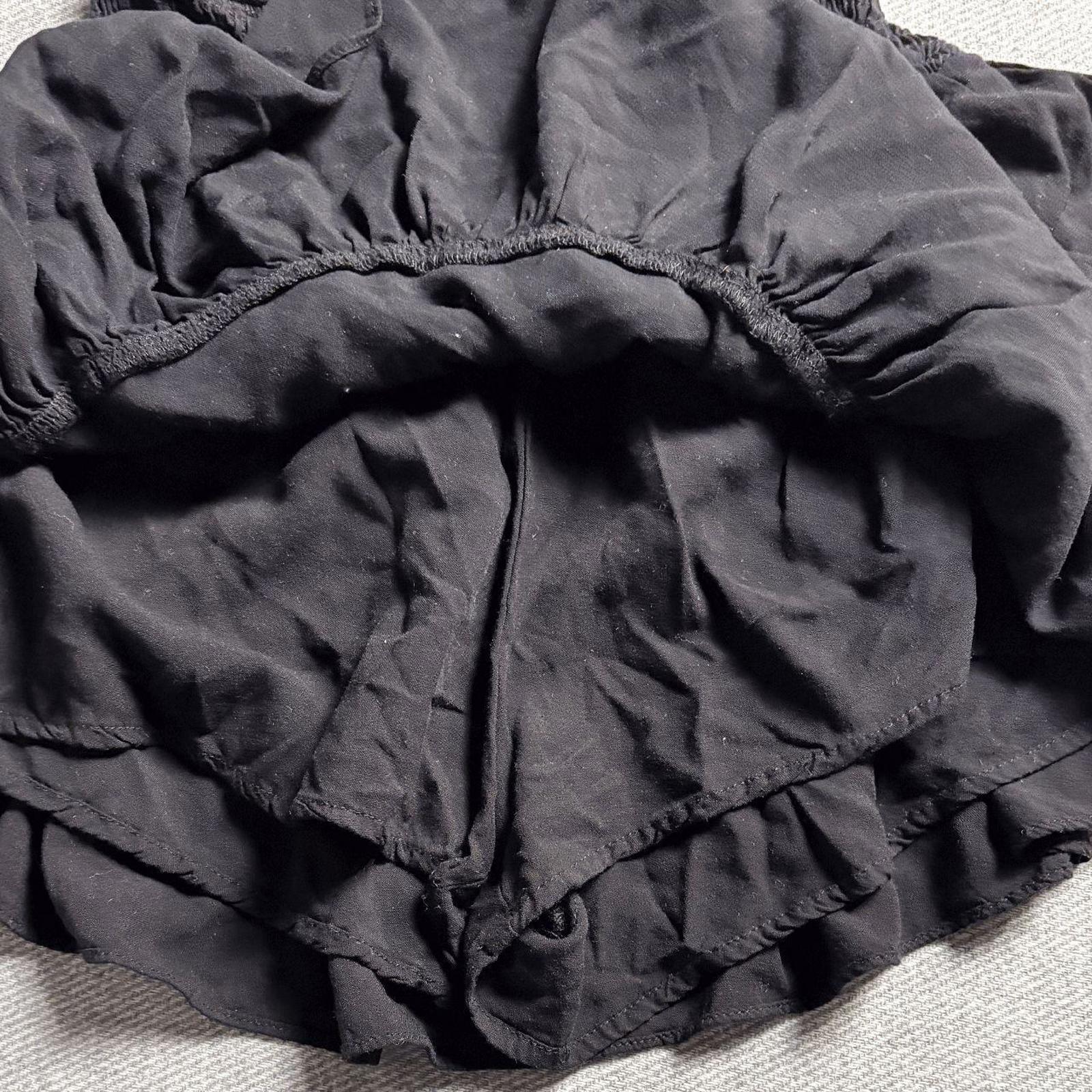 Black Smocked Ruffle Mini Skort