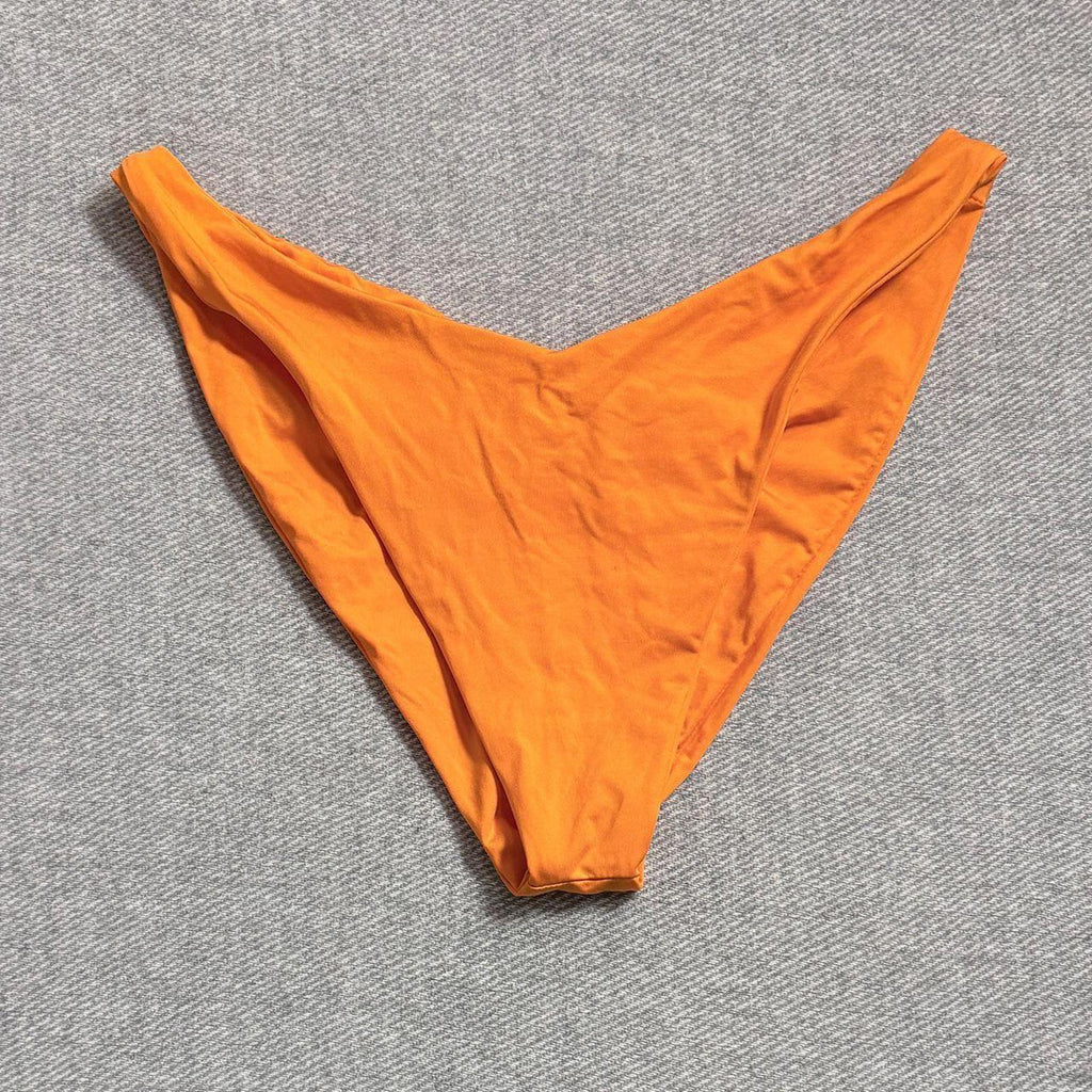 Frankies Bikinis Orange High-Cut Bikini Bottoms Large