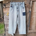Big Boy Light Wash Denim Jeans with Embroidered Details and Patch