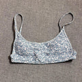Blue and White Floral Print Bralette Top
