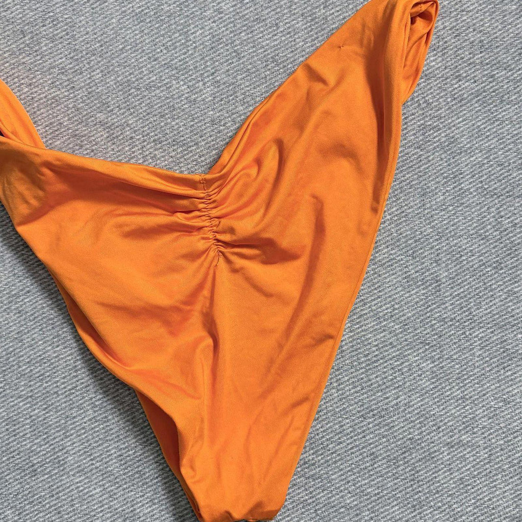 Frankies Bikinis Orange High-Cut Bikini Bottoms Large
