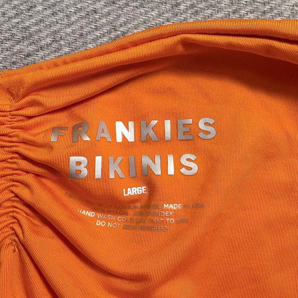 Frankies Bikinis Orange High-Cut Bikini Bottoms Large