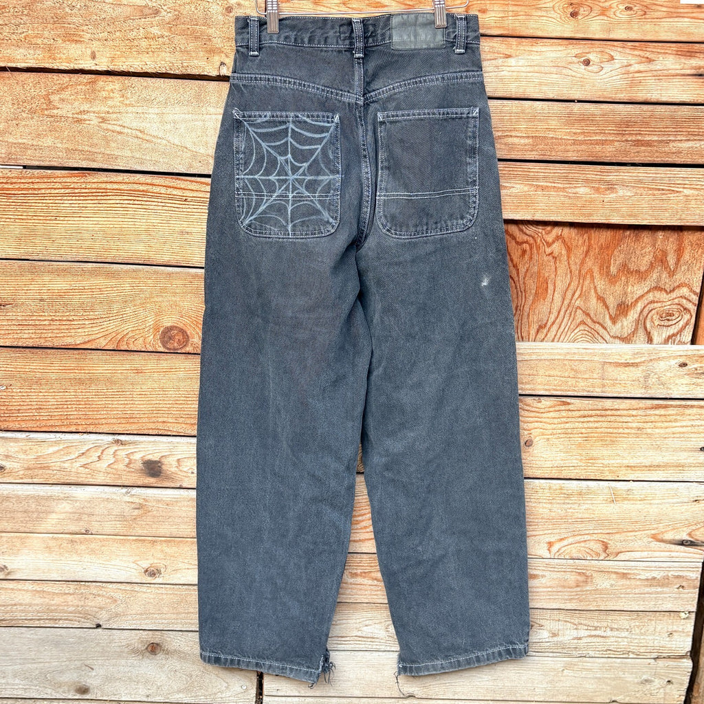 Route One Washed Black Spider Web Jeans | 26