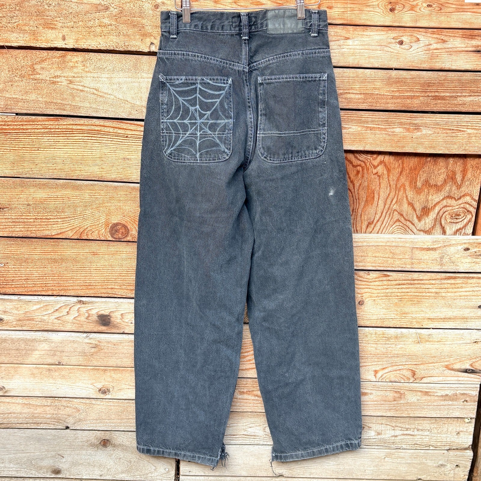 Route One Washed Black Spider Web Jeans | 26
