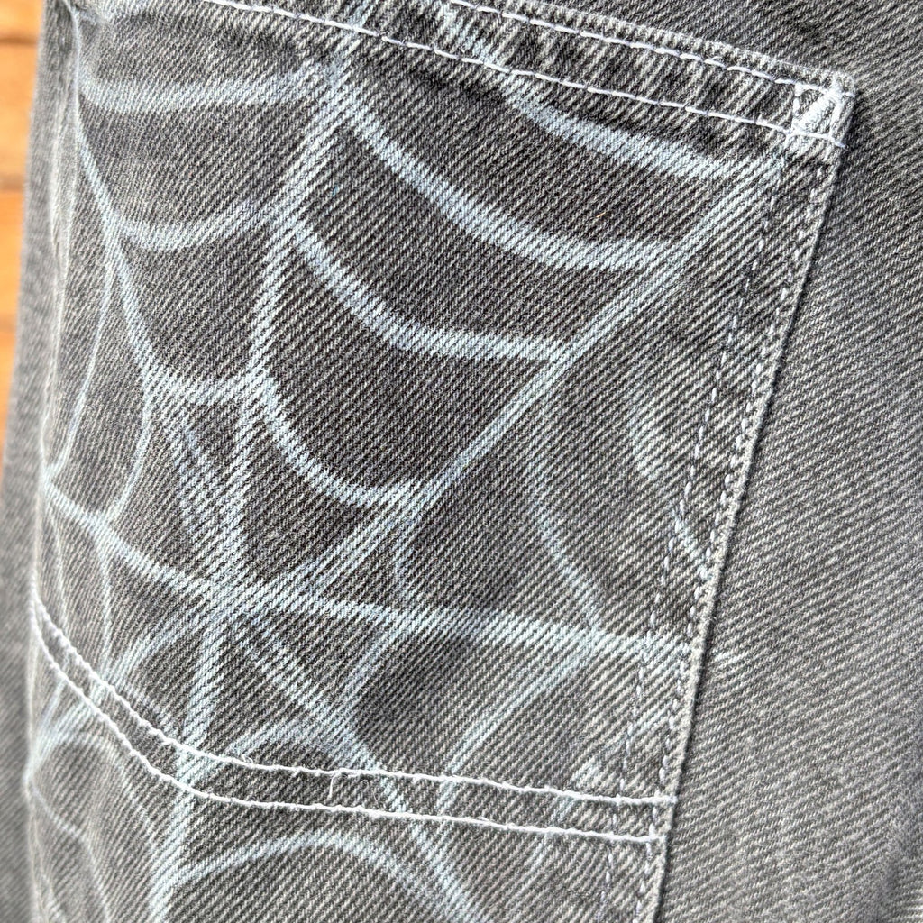 Route One Washed Black Spider Web Jeans | 26