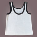 White Tank Top | Black Lace Trim | S