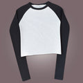 Black & White Raglan Crop Top | S