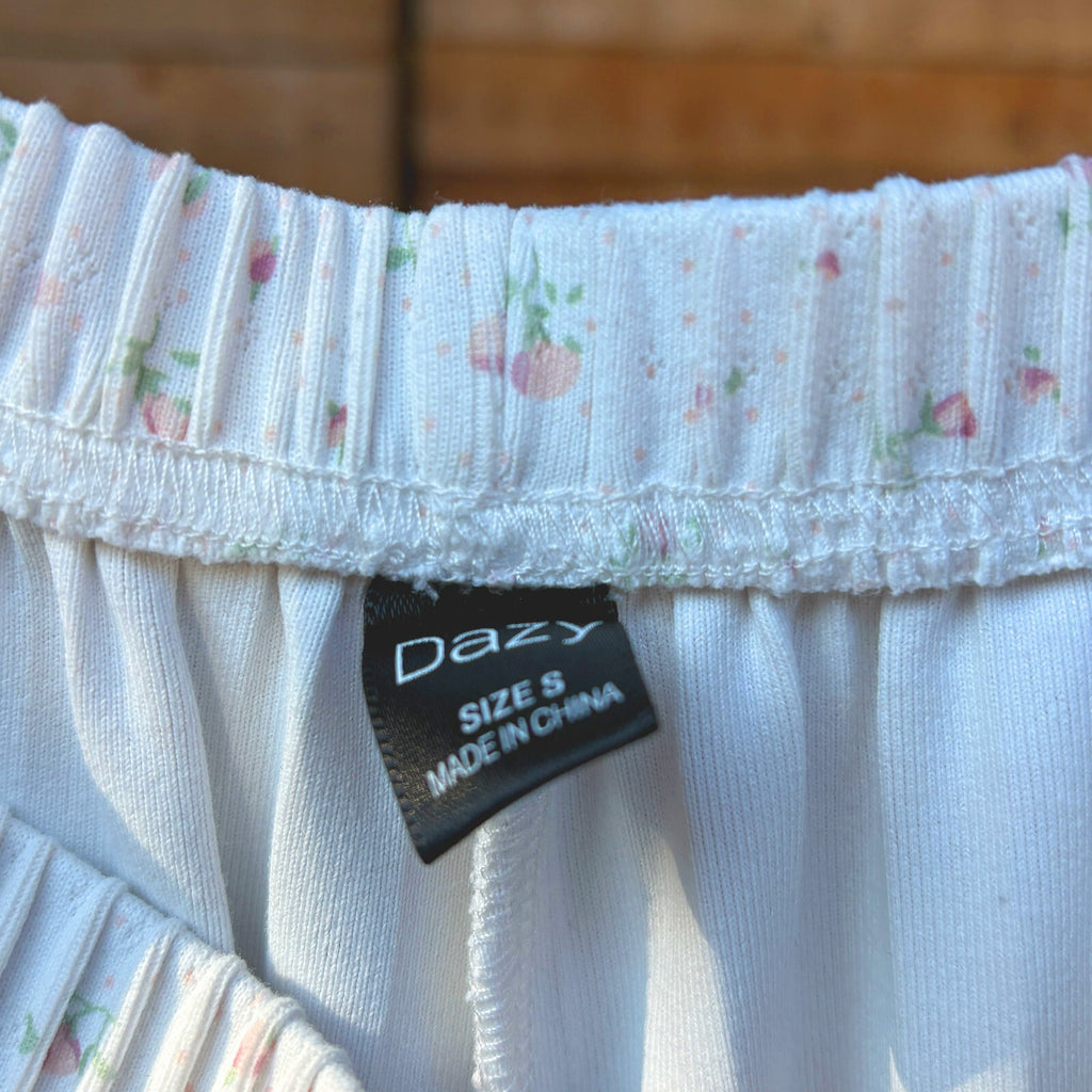 Dazy White Floral Lounge Pants | S