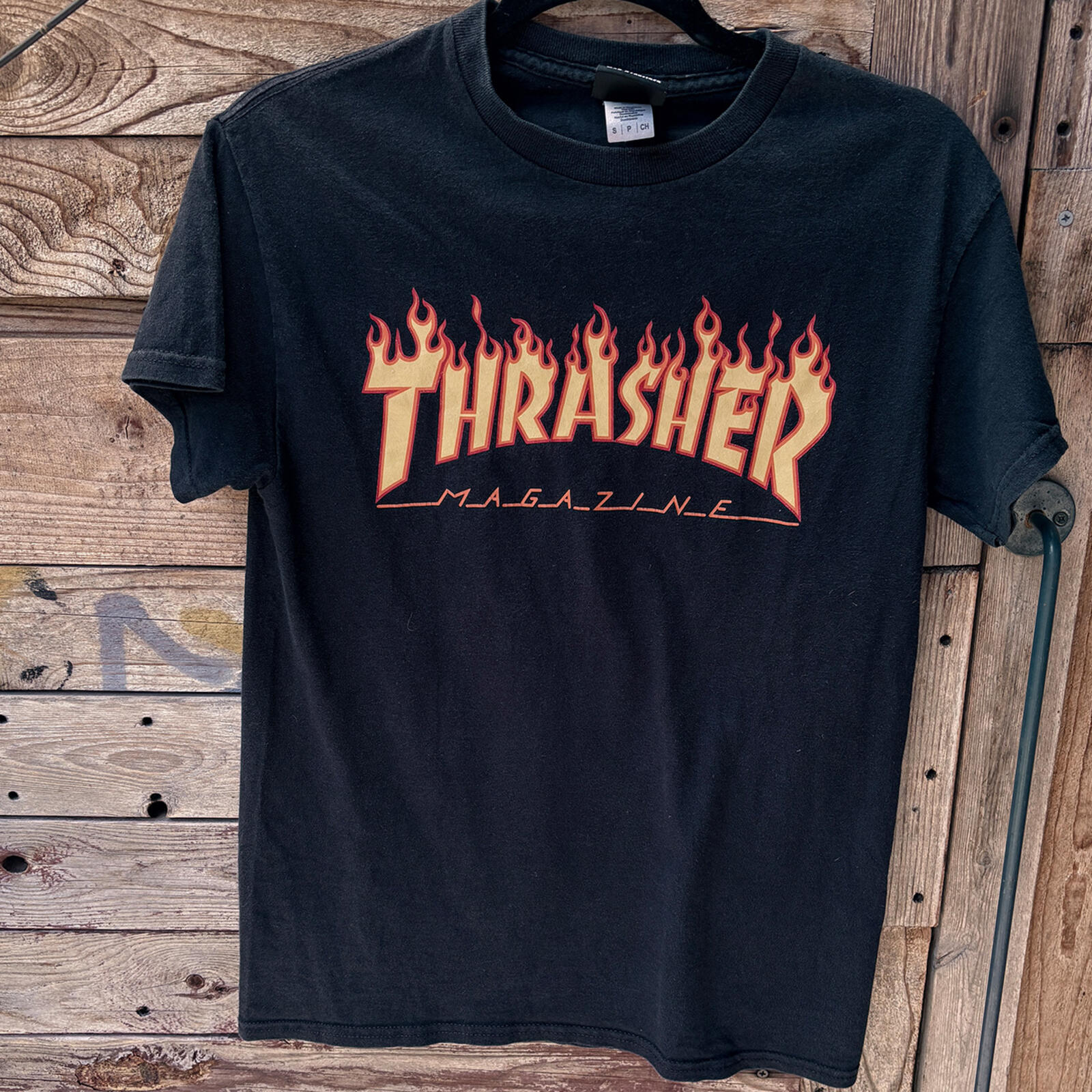 Thrasher Magazine Flame Logo Black Graphic T-Shirt