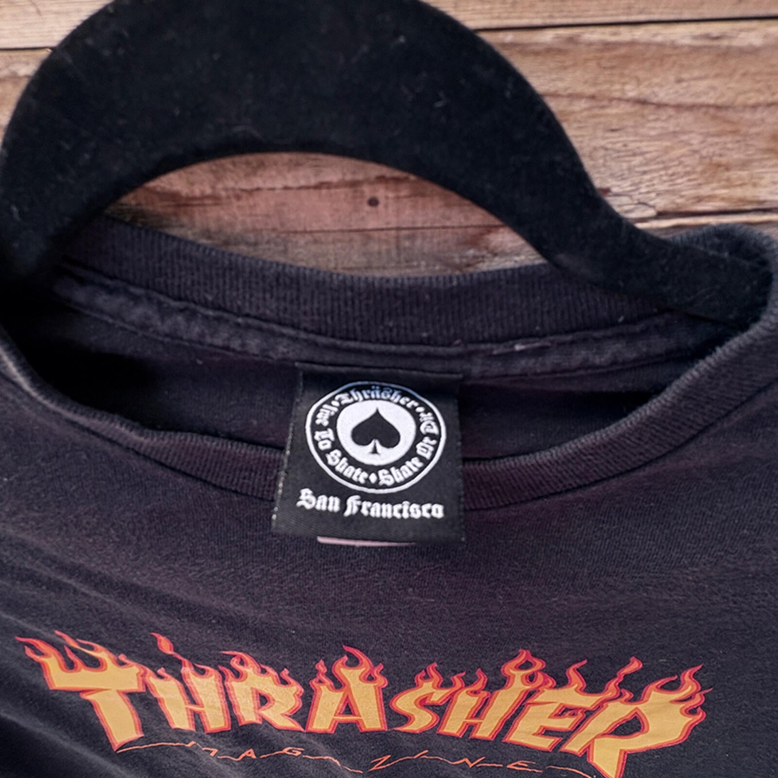 Thrasher Magazine Flame Logo Black Graphic T-Shirt