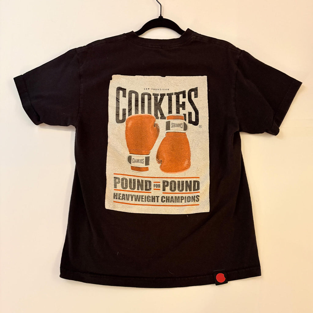 Cookies Black Graphic T-Shirt Men's Medium Pound for Pound Boxing Print