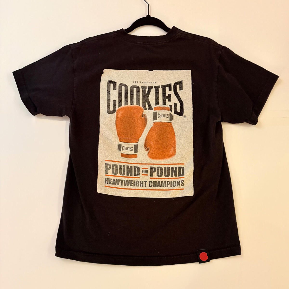 Cookies Black Graphic T-Shirt Men's Medium Pound for Pound Boxing Print