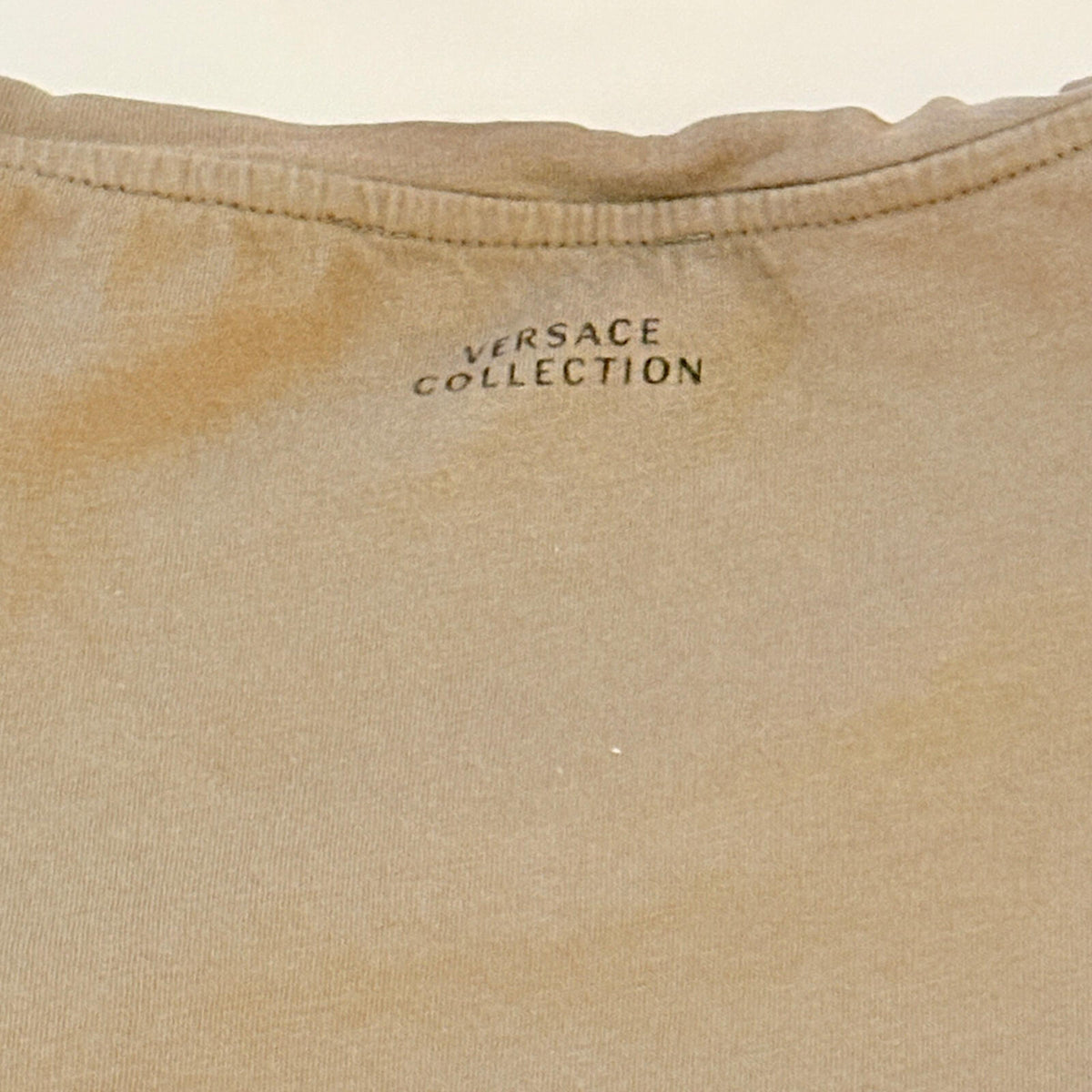 Versace Collection Beige Graphic Print T-Shirt