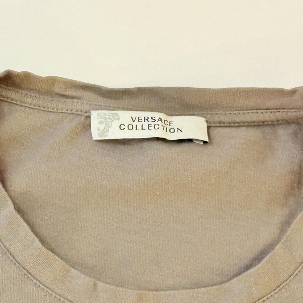 Versace Collection Beige Graphic Print T-Shirt