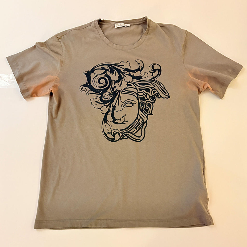 Versace Collection Beige Graphic Print T-Shirt