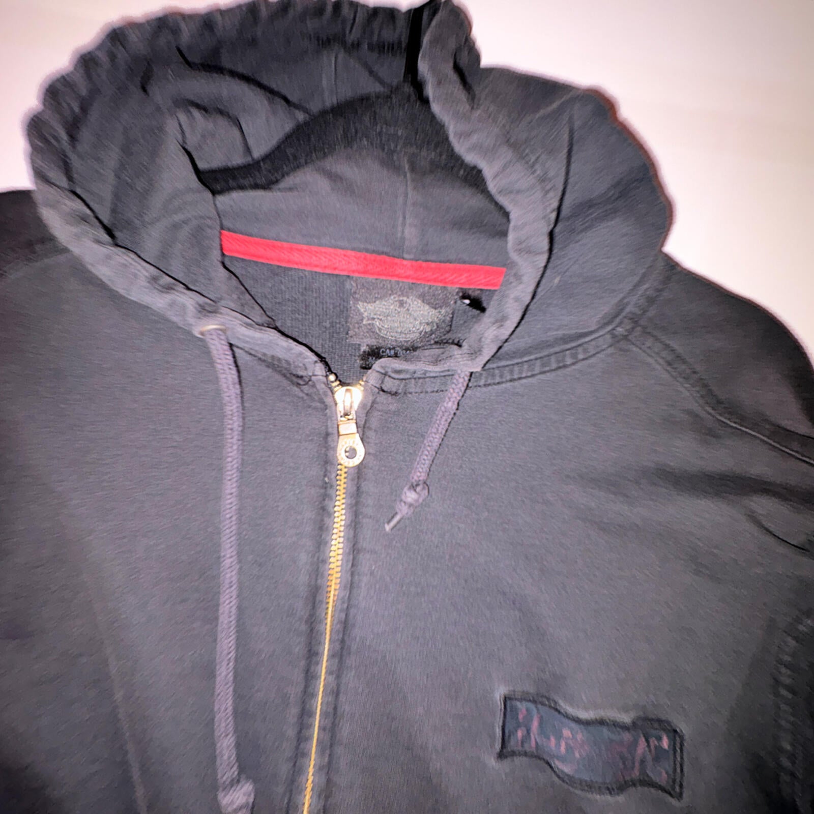 Harley-Davidson Black Full-Zip Hoodie with Hood and Graphic Back