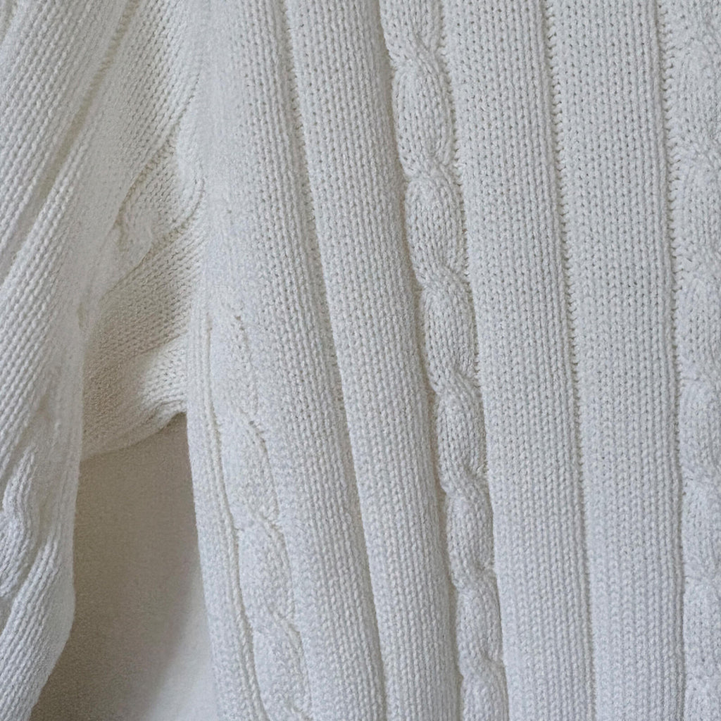 Brandy Melville Vneck Cable Sweater/Ivory/Medium