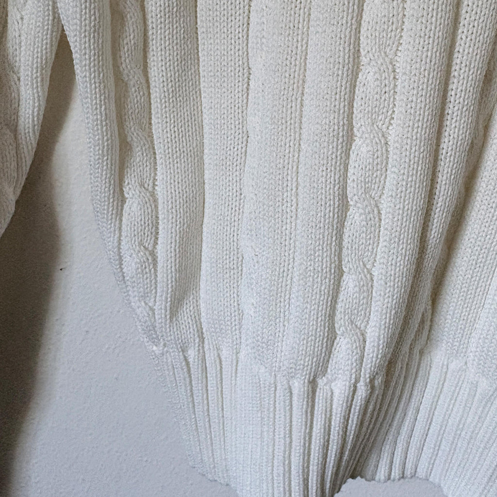 Brandy Melville Vneck Cable Sweater/Ivory/Medium