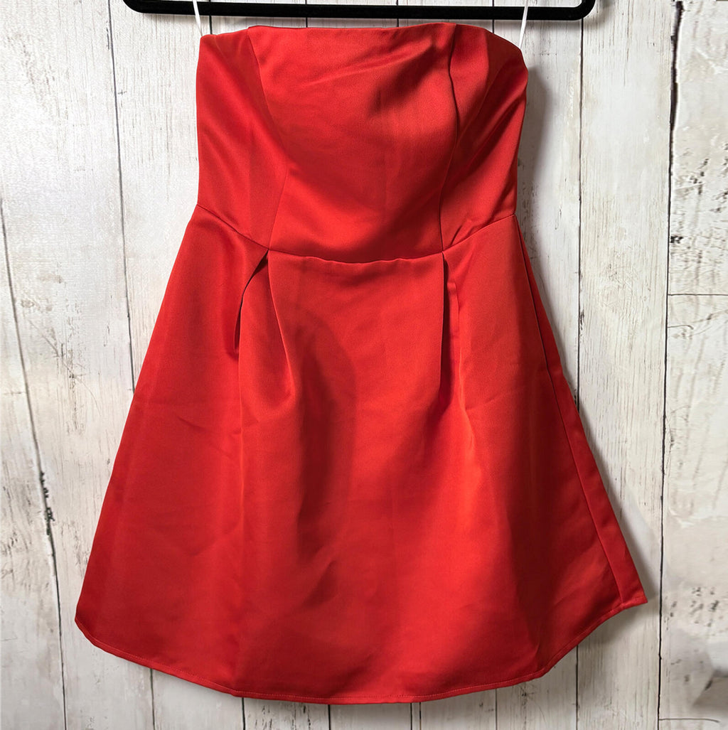 Princess Polly Red Corset Mini Dress Strapless US 4
