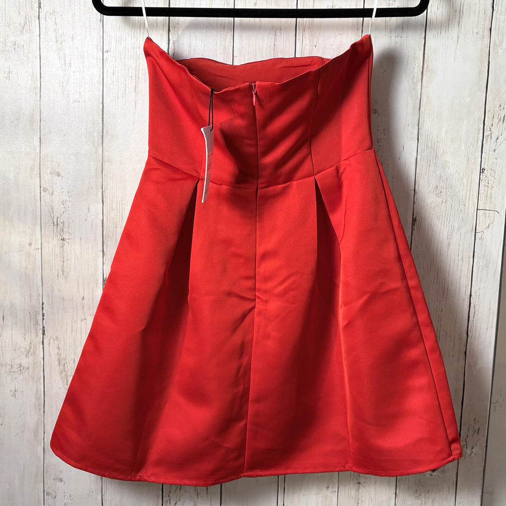 Princess Polly Red Corset Mini Dress Strapless US 4