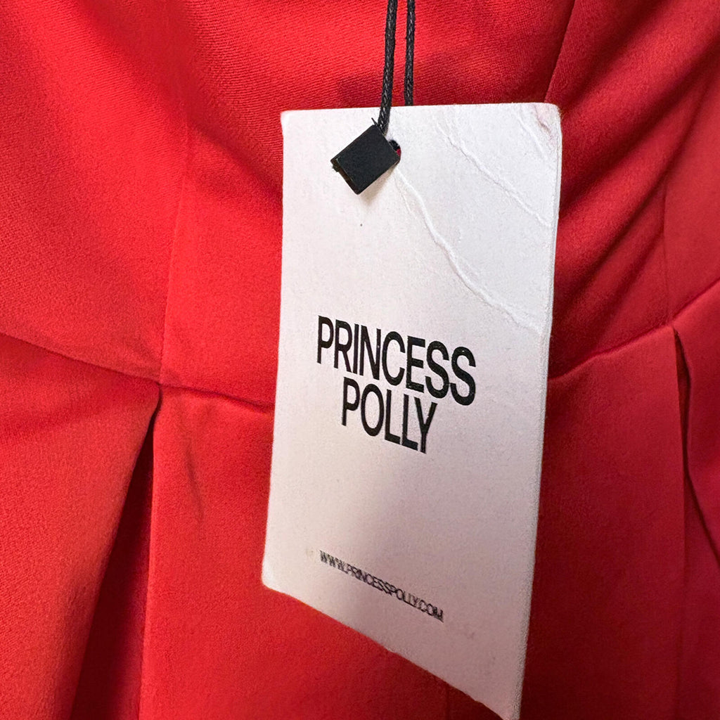 Princess Polly Red Corset Mini Dress Strapless US 4