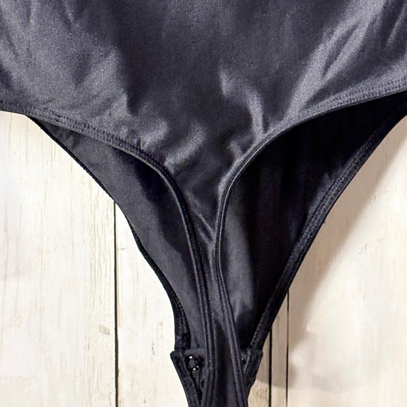 Babaton Black Long Sleeve Square Neck Bodysuit Size Small