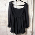 Wilfred Black Smocked Long Sleeve Dress