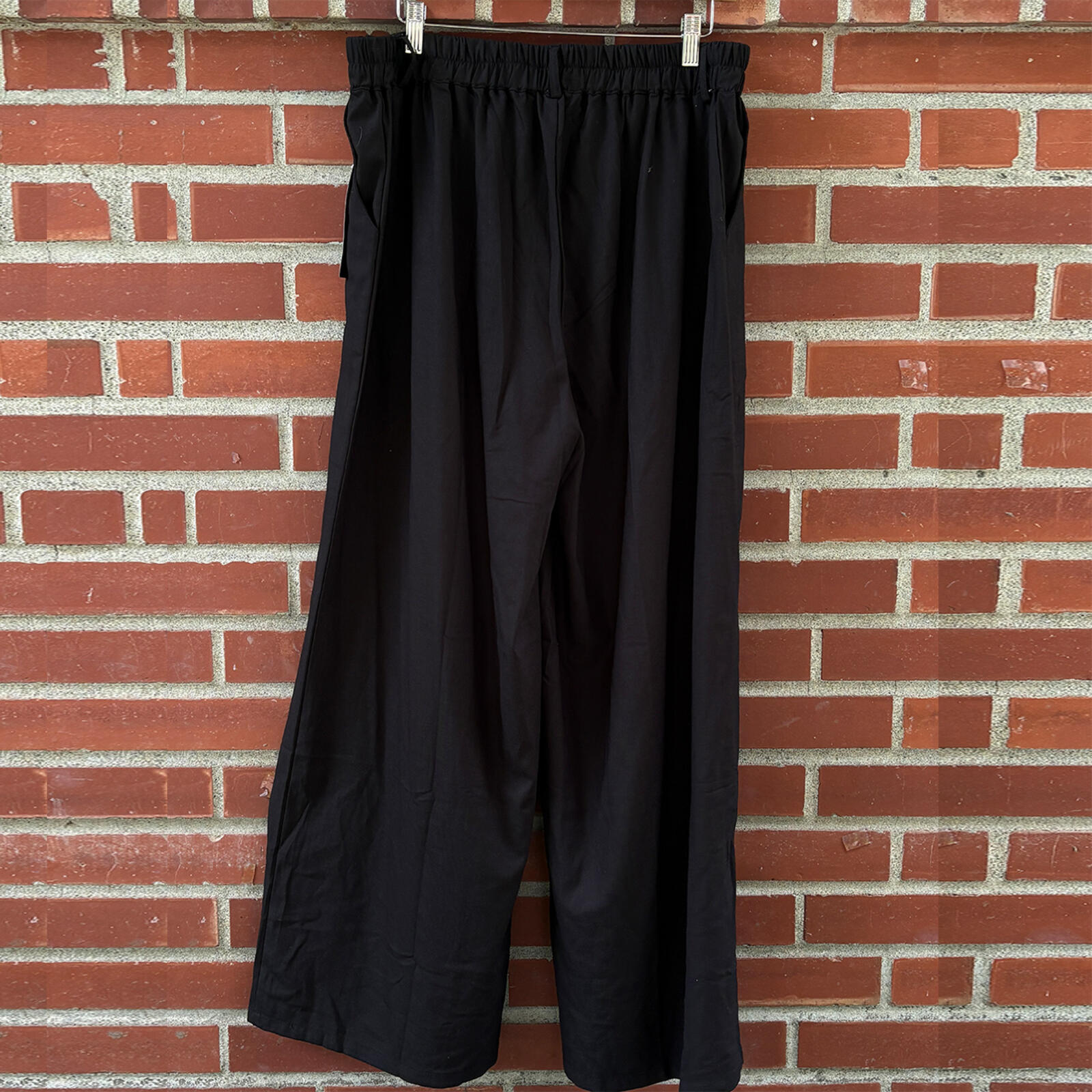 Hooever Black Wide Leg Elastic Waist Pants Size XL