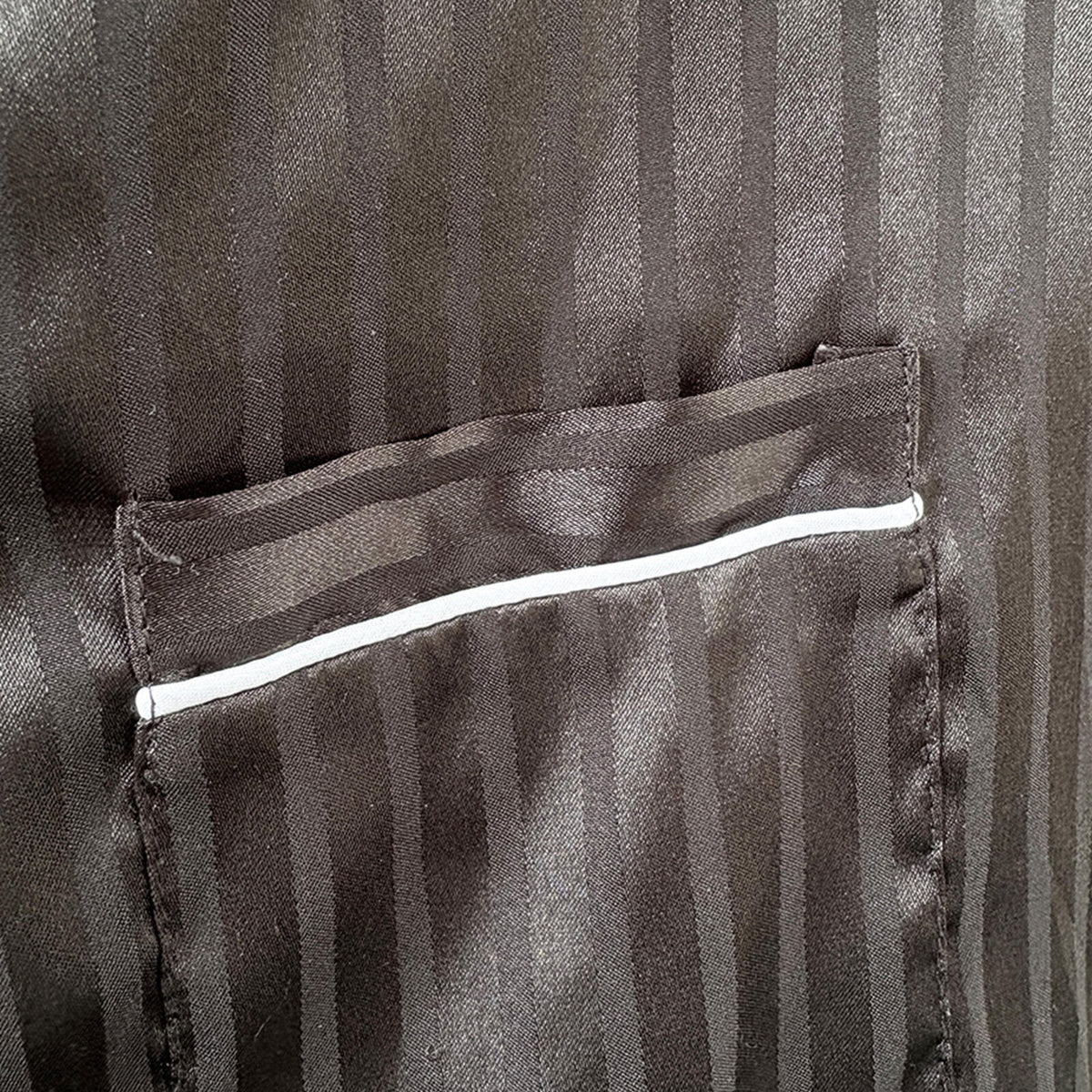 Vintage Satin Short Sleeve Pajama Shirt with Pocket
