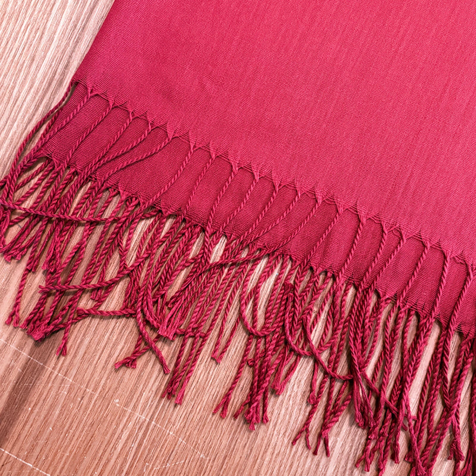 Red Fringe Scarf Wrap Shawl