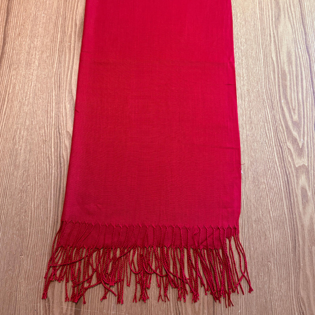 Red Fringe Scarf Wrap Shawl
