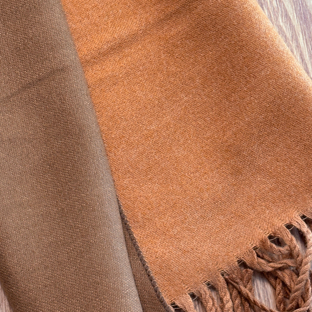 Two-Tone Brown Fringe Scarf Shawl