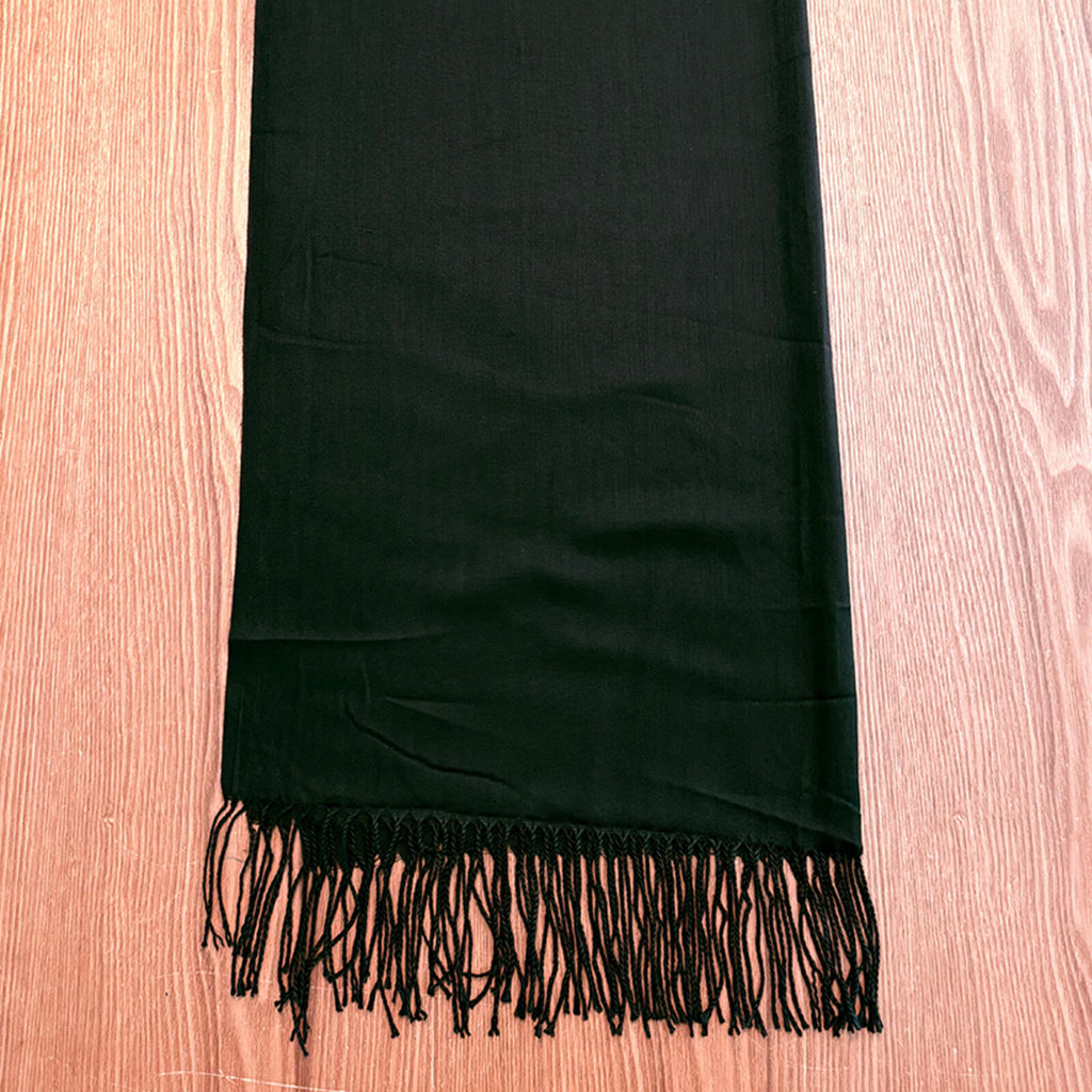 Black Fringe Scarf Wrap Shawl