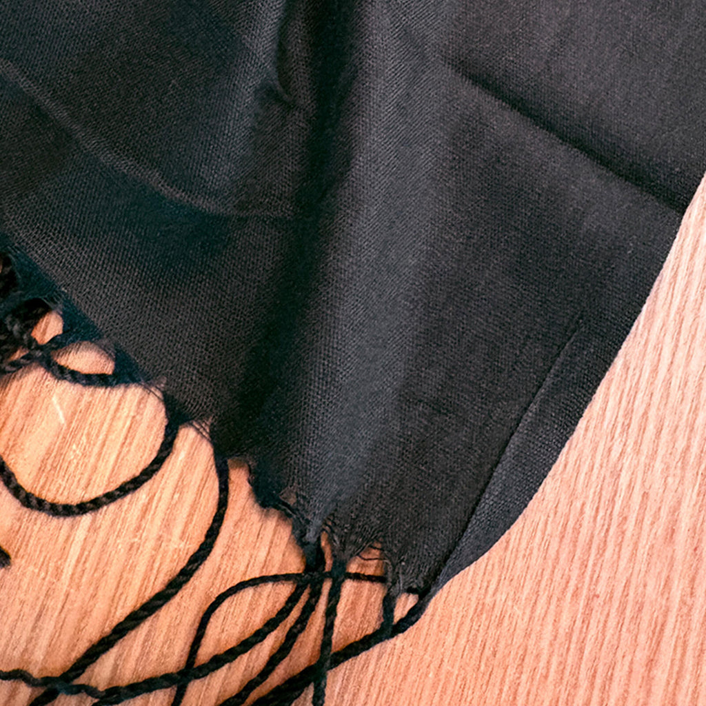 Black Fringe Scarf Wrap Shawl