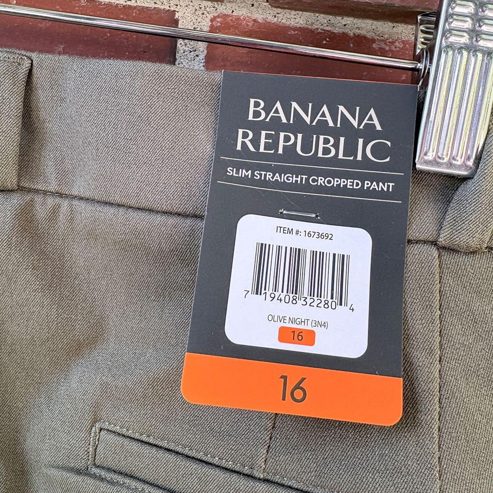 Banana Republic Olive Night Slim Straight Crops 🌿