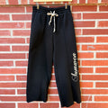 SUMWON Black Wide-Leg Sweatpants with Drawstring Waist, Size M