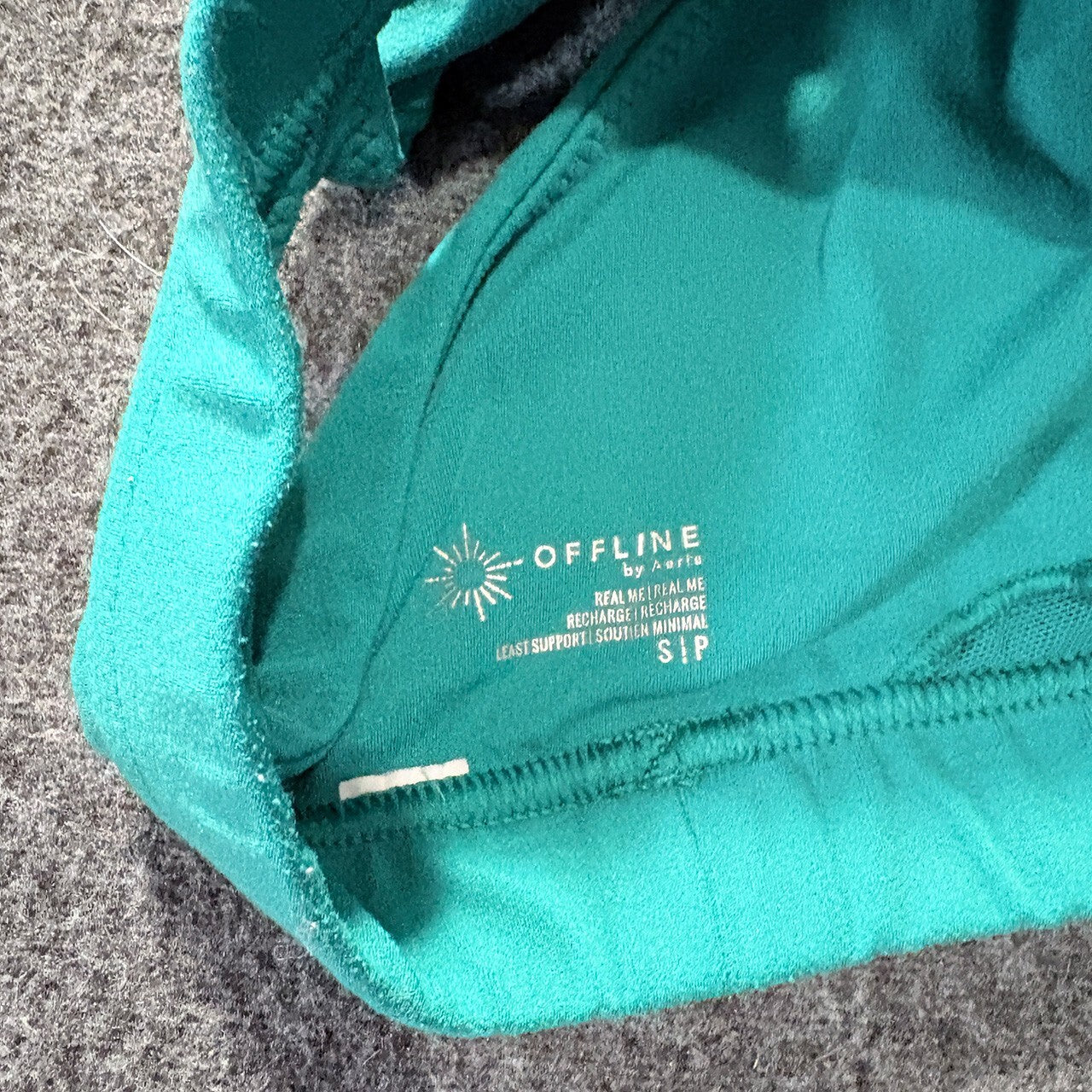 Offline by Aerie Recharge Seamless Sports Bra in Turquoise, Size S/P