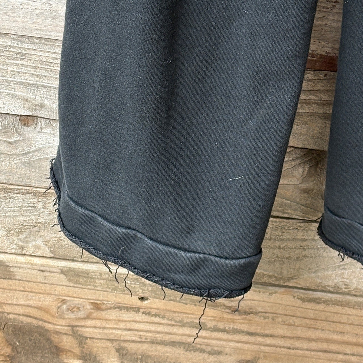 FB County Black Sweatpants Size L with Frayed Hem Detail