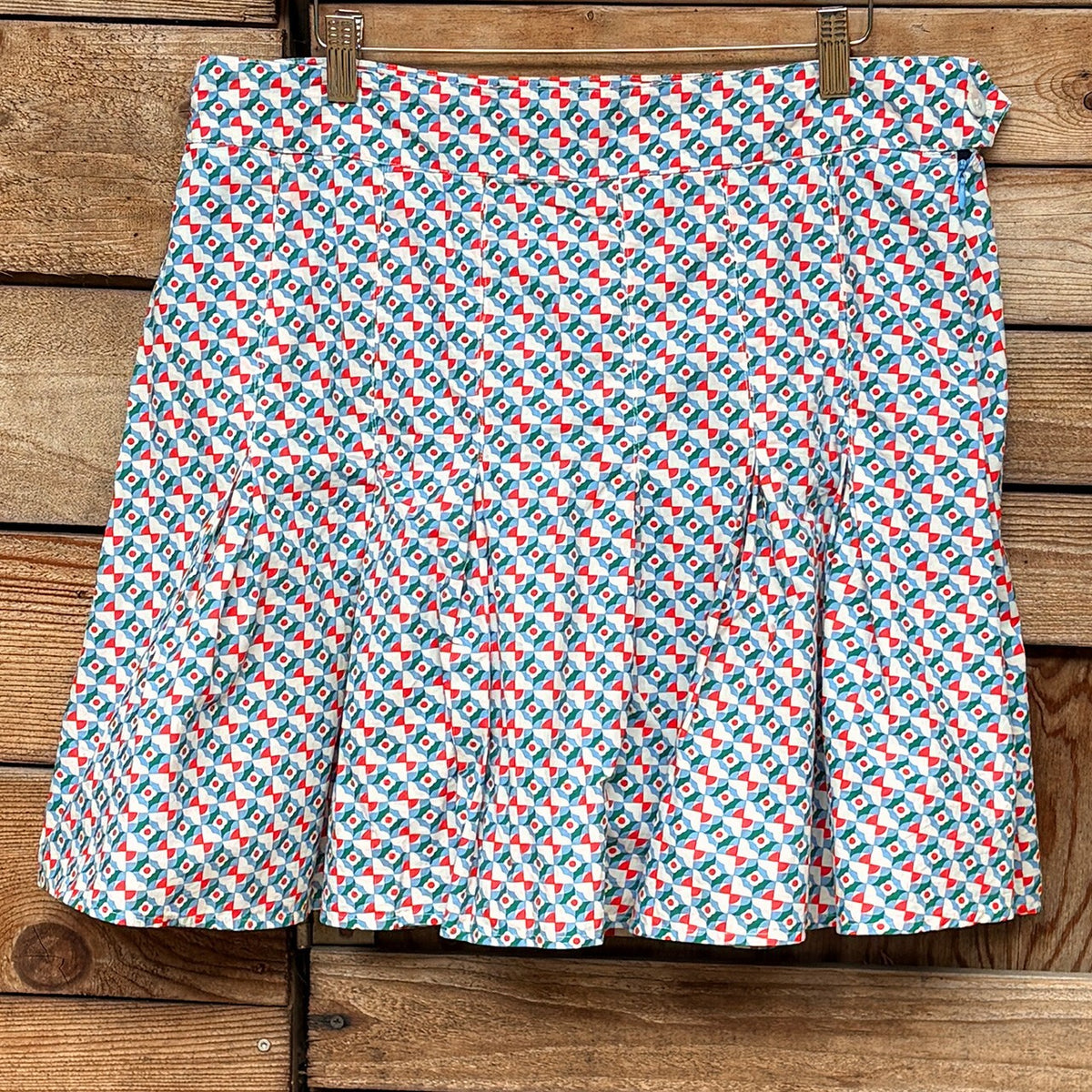Maeve Pleated Mini Skirt | Geometric, 14