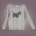 LOFT Grey Scottie Dog Intarsia Sweater