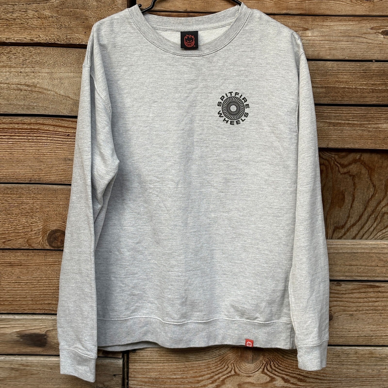 Spitfire Wheels Grey Crewneck Sweatshirt Size L