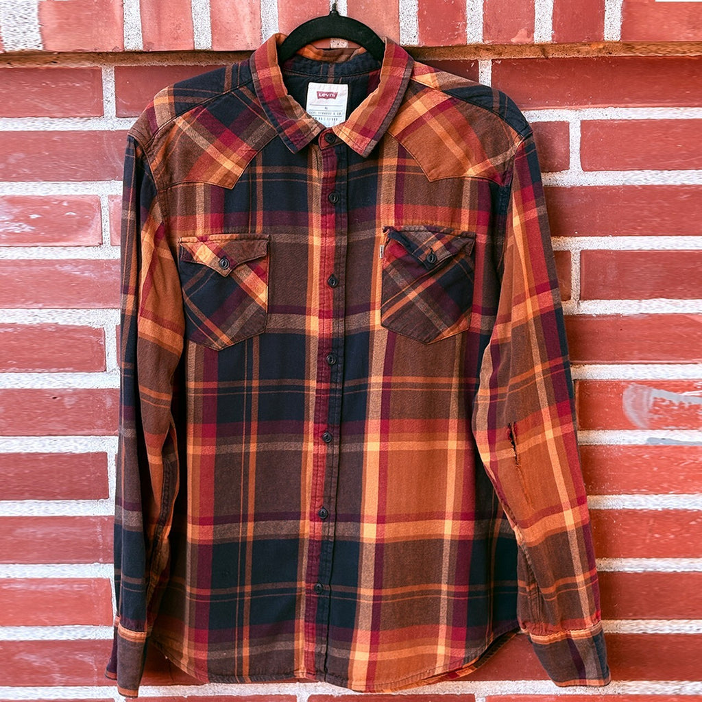 Levi's XL Plaid Flannel Shirt in Warm Autumn Colors