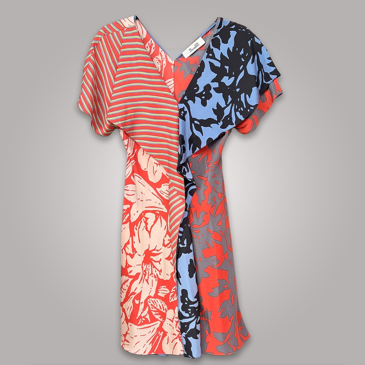 Diane von Furstenberg Silk Colorblock Dress
