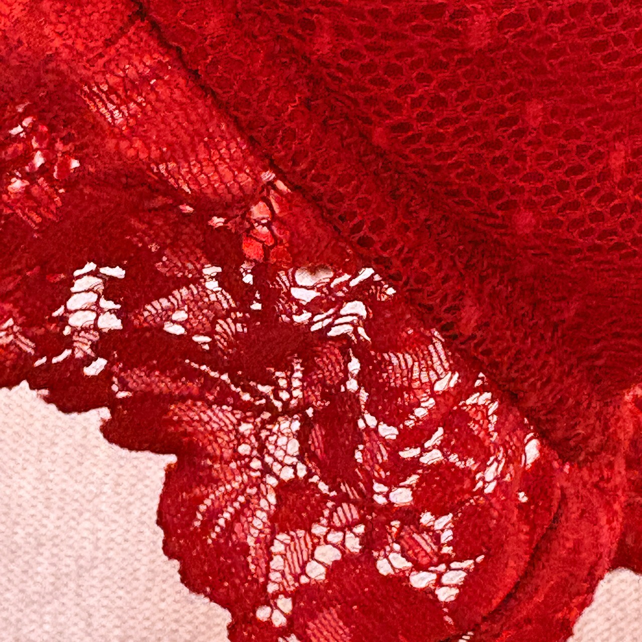 auden Red Lace Strapless Bra Medium