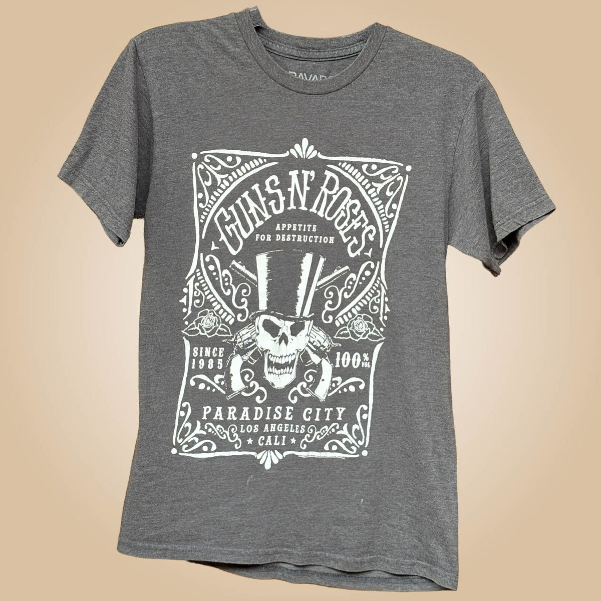 Guns N' Roses Paradise City graphic tee gray S 💀