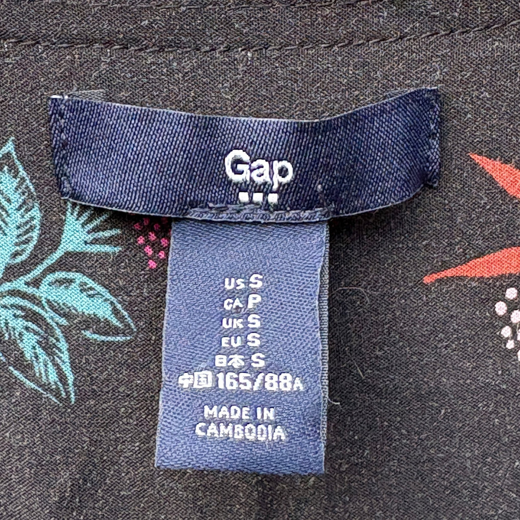 Gap Floral Wrap Dress | Black Multi, S