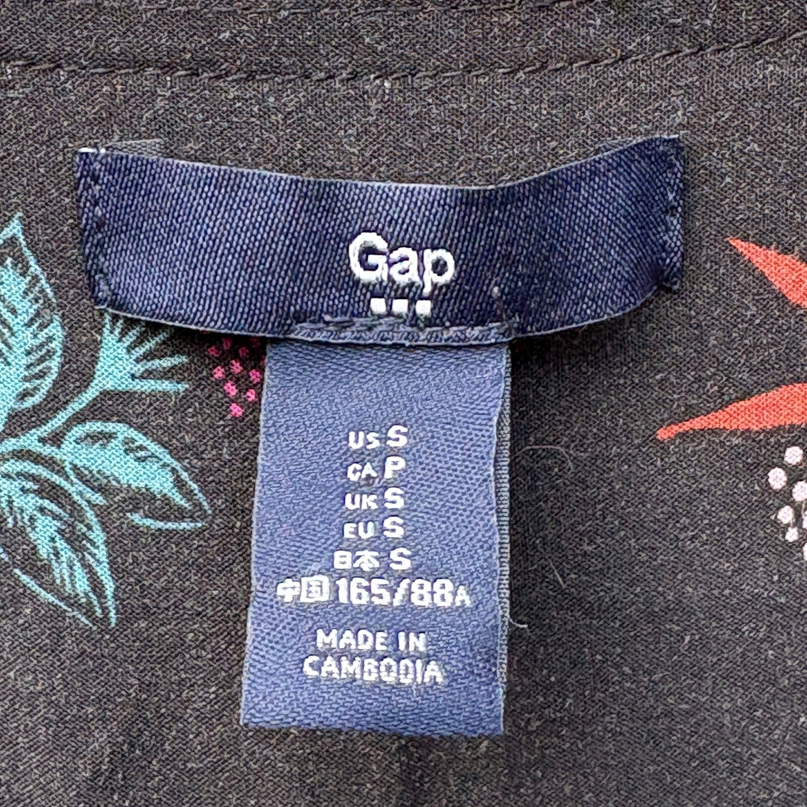 Gap Floral Wrap Dress | Black Multi, S