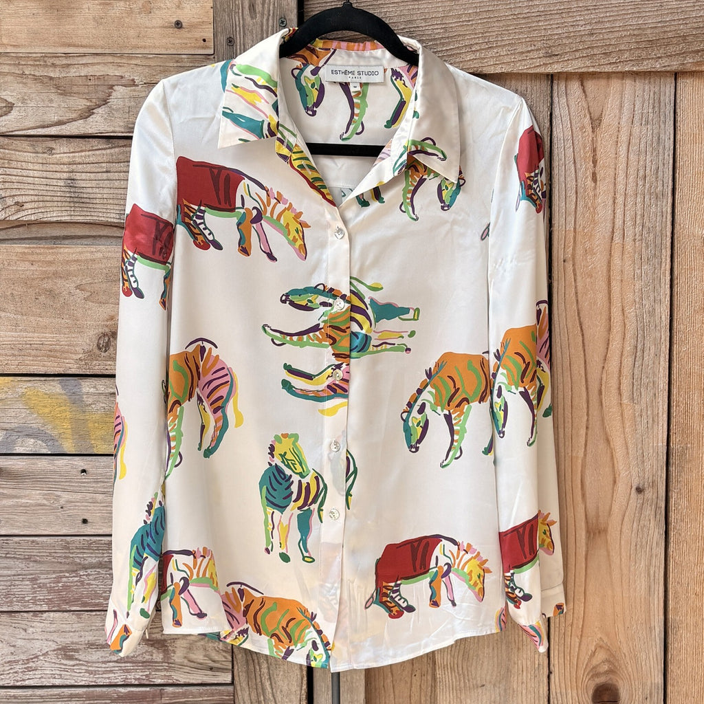 Esthème Studio Paris Silk Button-Up Shirt