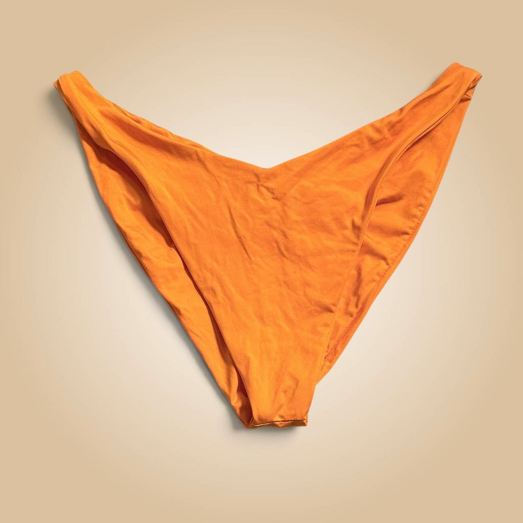 Frankies Bikinis Orange High-Cut Bikini Bottoms Large